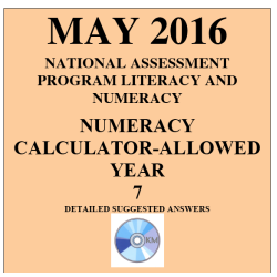 Year 7 May 2016 Numeracy Calculator - Answers